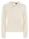 Fabiana Filippi Platinum Jersey With Macramé Lace In White