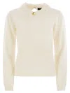 Fabiana Filippi Knitwear Sweater Lace Collar In Neutral
