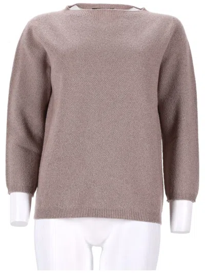 Fabiana Filippi Platinum Knit Sweater With Lurex Accents In Pink