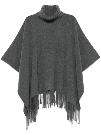 Fabiana Filippi Platinum Lucky Poncho In Piombo