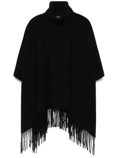 Fabiana Filippi Platinum Lucky Poncho In Black