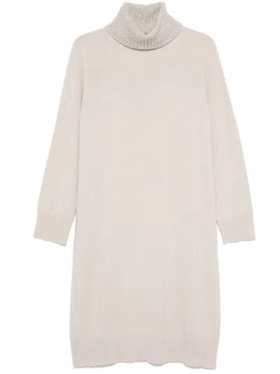 Fabiana Filippi Platinum Midi Dress In Nude