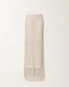 Fabiana Filippi Platinum Skirt With Fringes In Neutral