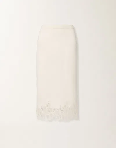 Fabiana Filippi Platinum Skirt With Macramé Lace