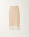 Fabiana Filippi Platinum Skirt With Macramé Lace
