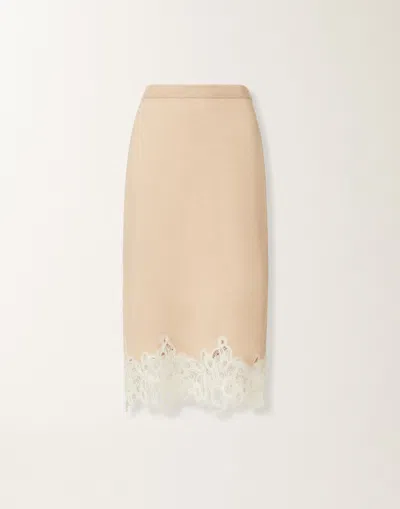 Fabiana Filippi Platinum Skirt With Macramé Lace