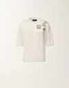 Fabiana Filippi Embellished Short-sleeved Sweater In White