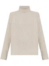 Fabiana Filippi Platinum Fisherman Sweater With Lurex In Neutrals