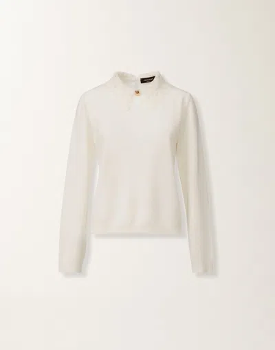 Fabiana Filippi Platinum Sweater With Macramé Lace