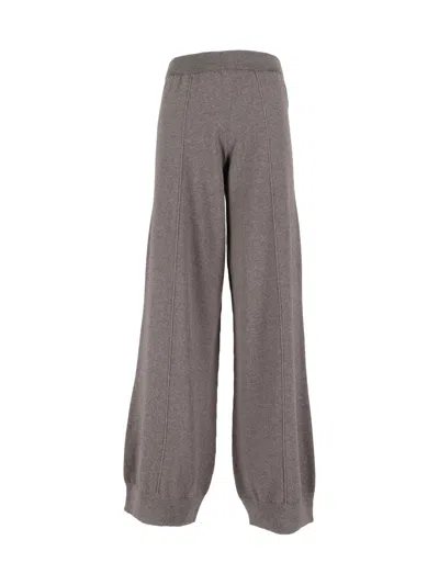 Fabiana Filippi Platinum Wide Jogging Trousers With Filo Diamante Loop In Gray
