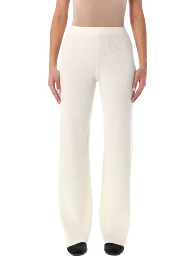 Fabiana Filippi Luxe Wide Leg Trousers With Elastic Waist In White