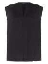 Fabiana Filippi Loose V-neck Sleeveless Top In 蓝色