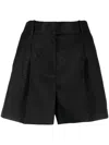 Fabiana Filippi Pleat-detail High-waisted Shorts In Black
