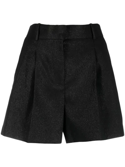 Fabiana Filippi Pleat-detail High-waisted Shorts In Black