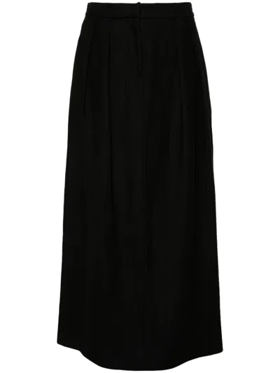 Fabiana Filippi Pleat-detail Twill Midi Skirt In 825