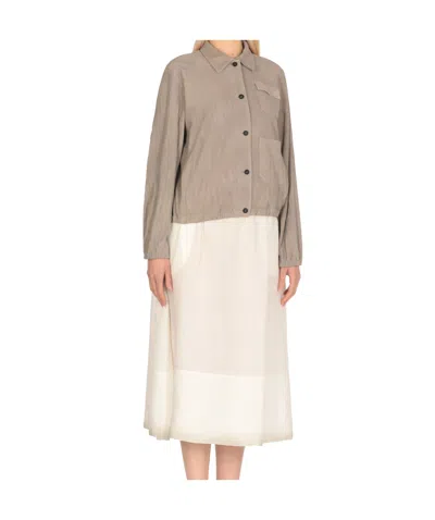 Fabiana Filippi Pleated Bomber Jacket In Brown