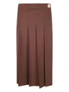 Fabiana Filippi Bistretch Wool Pleated Wrap Skirt In Brown