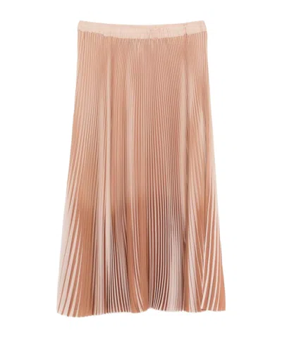 Fabiana Filippi Pleated Detail Midi Skirt In Brown