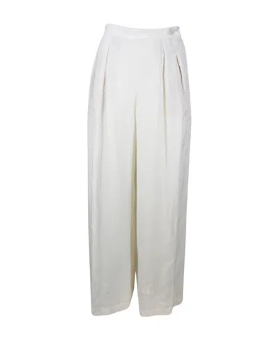 Fabiana Filippi Pleated Details Casual Pants In White