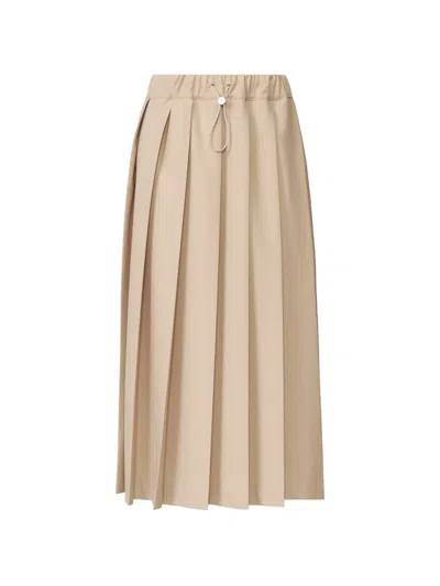 Fabiana Filippi Pleated Drawstring Midi Skirt In Neutral