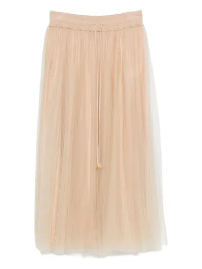 Fabiana Filippi Pleated Drawstring Skirt In Neutral