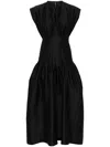 Fabiana Filippi Pleated Maxi Dress In Black  