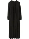 Fabiana Filippi Viscose Jersey Long Sleeve Dress With Draped Collar In Black