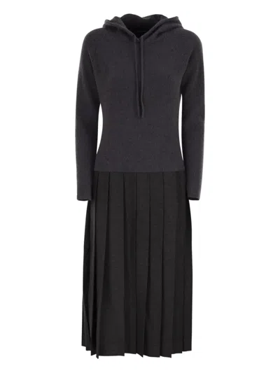 Fabiana Filippi Pleated Hooded Midi Dress In Multi