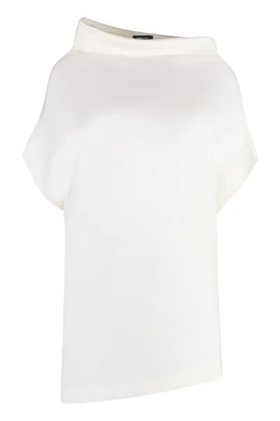 Fabiana Filippi Pleated Jersey Blouse In White