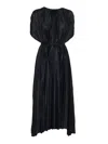 Fabiana Filippi Sleeveless Pleated Maxi Dress With Matching Belt In Black