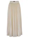 Fabiana Filippi Zip Fastened Pleated Jersey Skirt In Neutral