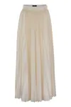 Fabiana Filippi Zip Fastened Pleated Jersey Skirt In White
