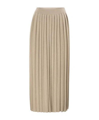 Fabiana Filippi Pleated Knitted Skirt In Brown
