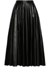 Fabiana Filippi Pleated Leather Skirt In 黑色