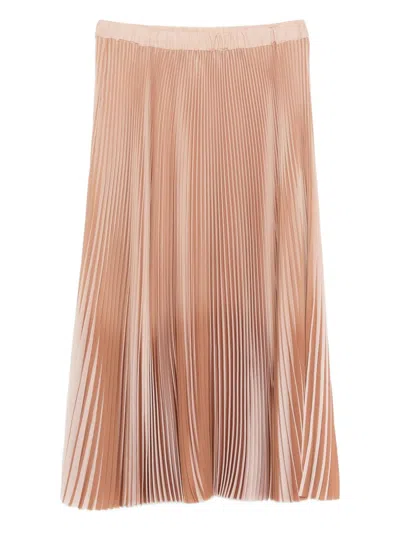 Fabiana Filippi Pleated Long Skirt In Orange