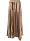 Fabiana Filippi Pleated Maxi Skirt In Brown