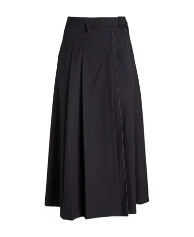 Fabiana Filippi Pleated Midi Skirt In Black