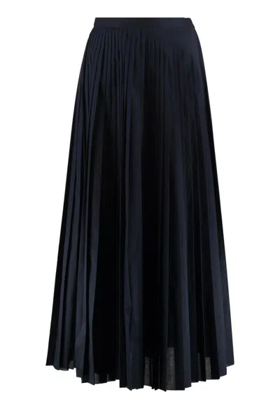 Fabiana Filippi High Waist Pleated Midi Skirt In Blue