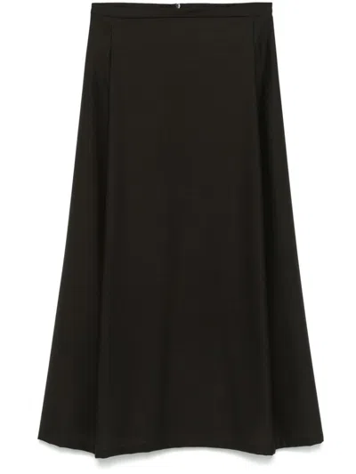 Fabiana Filippi Pleated Midi Skirt In Brown