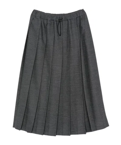 Fabiana Filippi Pleated Drawstring-waistband Midi Skirt In Gray
