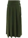 Fabiana Filippi Pleated Midi Skirt In Green