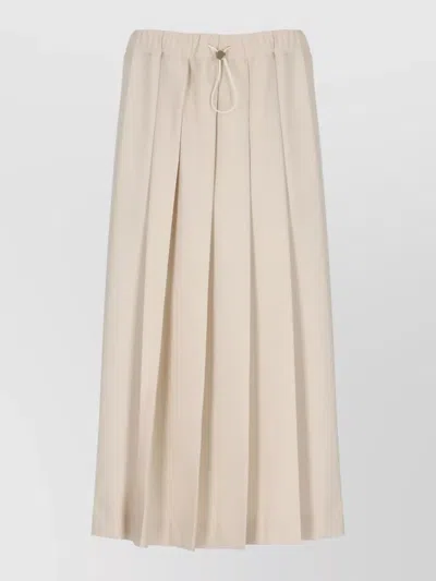 Fabiana Filippi Pleated Midi Skirt Knee Length Style In White