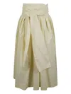 Fabiana Filippi Front-tie Midi Skirt In Neutral