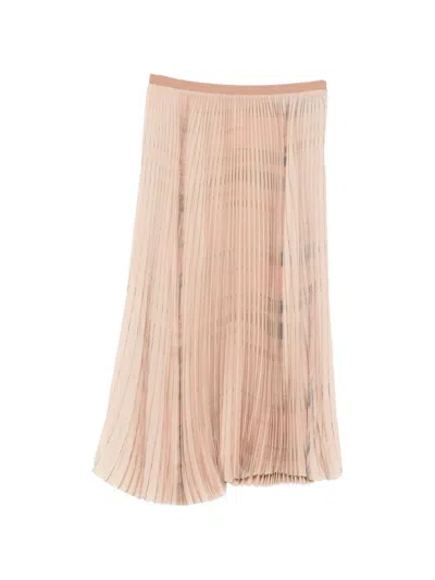 Fabiana Filippi Midi Skirt Lightweight Fabric Pleated Design In Neutral