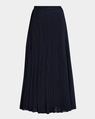 Fabiana Filippi Pleated Muslin Maxi Skirt In Blue