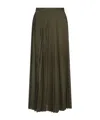 Fabiana Filippi Long Pleated Muslin Skirt In Green