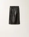 Fabiana Filippi Pleated Nappa Leather Skirt In Black