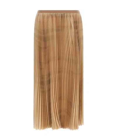 Fabiana Filippi Pleated Print Skirt In Brown