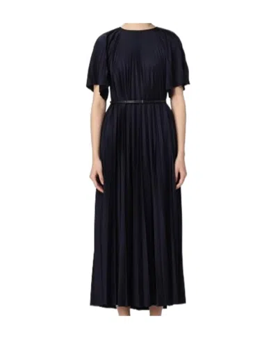 Fabiana Filippi Pleated Round-neck Dress In Black