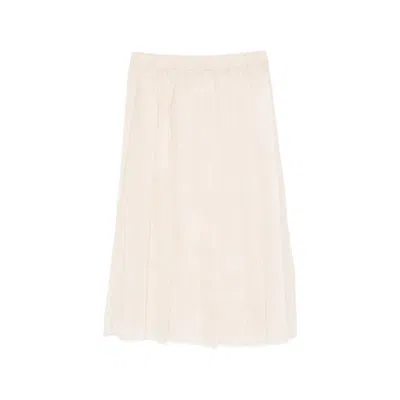Fabiana Filippi Pleated Semi-sheer Midi Skirt In Neutral